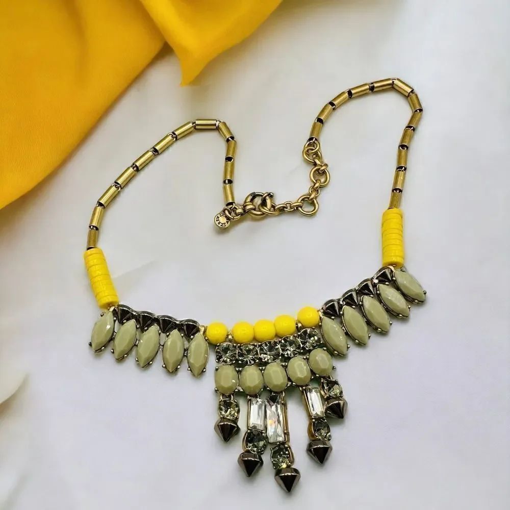 J. Crew Bead Crystal Statement Necklace - Picture 7 of 8